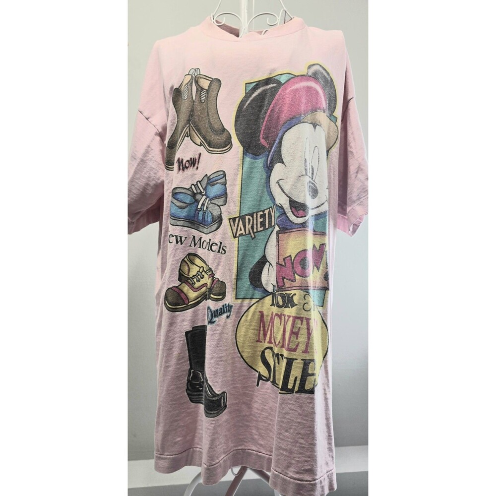 Mickey Unlimited Disney Mickey Mouse Pink Graphic T-Shirt Adult Unisex L 1989